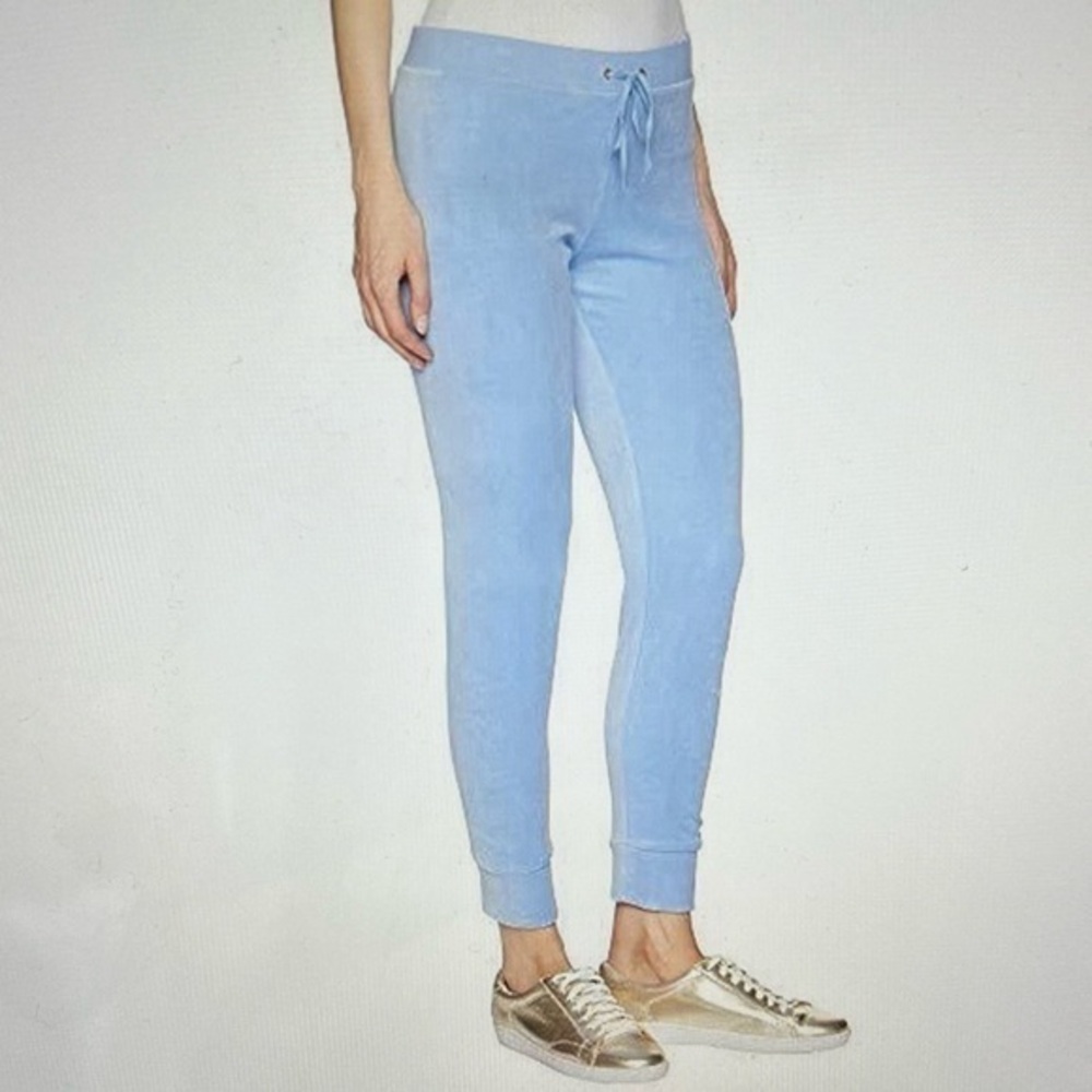Juicy Couture Black Label Zuma MicroTerry Light Blue Track Pants Joggers NWOT